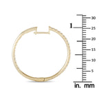 14K Yellow Gold 1.0ct Diamond Hoop Earrings