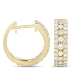 14K Yellow Gold 1.0ct Diamond Hoop Earrings
