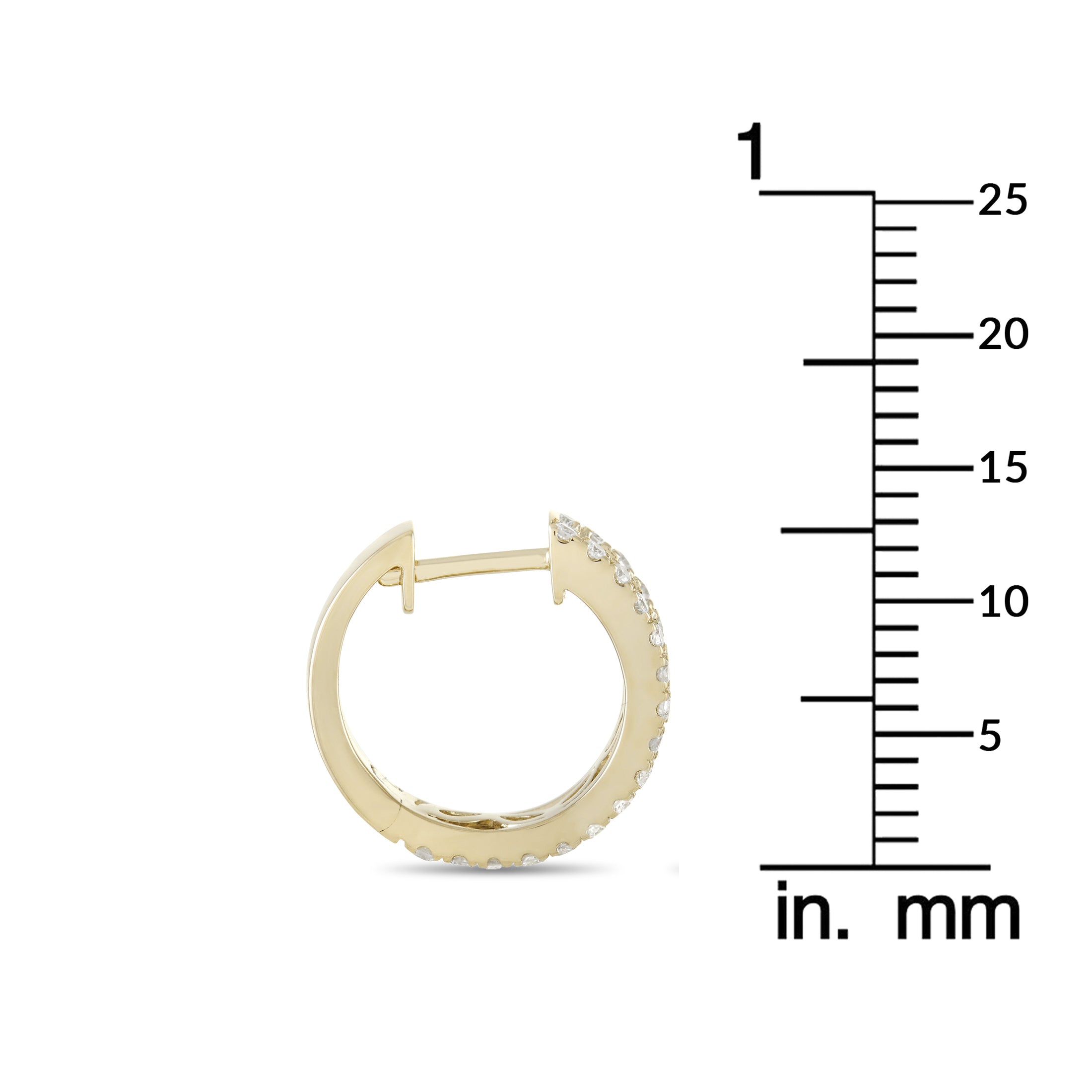14K Yellow Gold 1.0ct Diamond Hoop Earrings