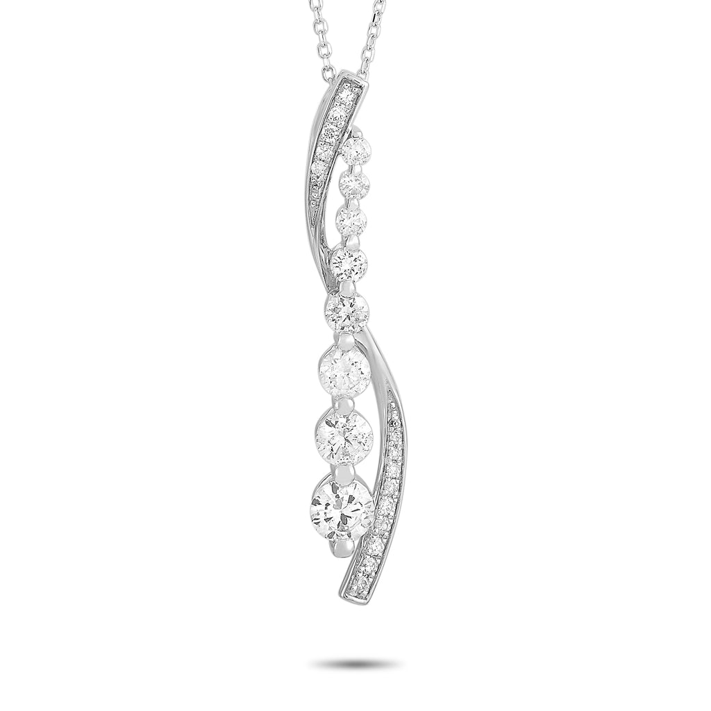 14K White Gold 1.0ct Diamond Necklace