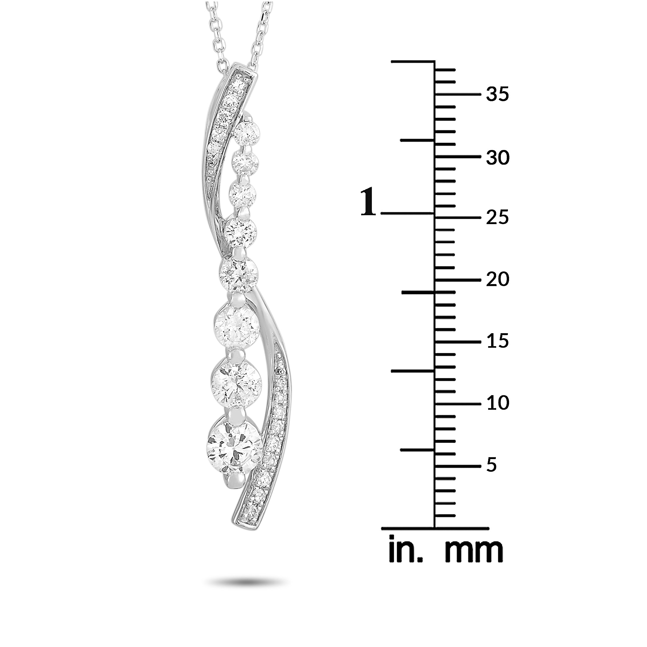 14K White Gold 1.0ct Diamond Necklace