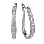 ~1ct 14K White Gold Diamond Oval Hoop Earrings – Exquisitely designed in 14K white gold, these sensational earrings are an ab