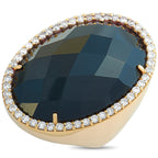 Roberto Coin 18K Rose Gold Diamond and Onyx Ring – The Roberto Coin  “Cocktail” ring is crafted from 18K rose gold and set wi