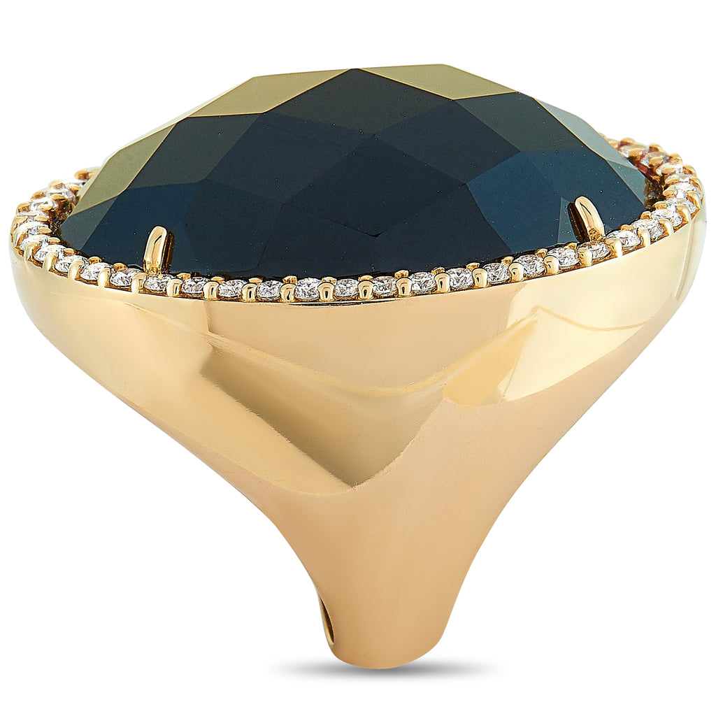 Roberto Coin 18K Rose Gold Diamond and Onyx Ring