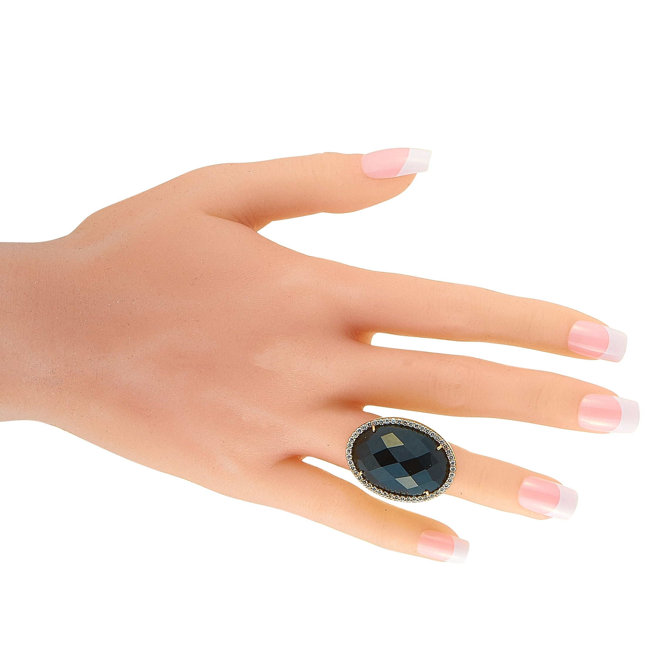 Roberto Coin 18K Rose Gold Diamond and Onyx Ring