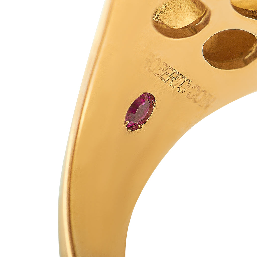 Roberto Coin 18K Rose Gold Diamond and Onyx Ring