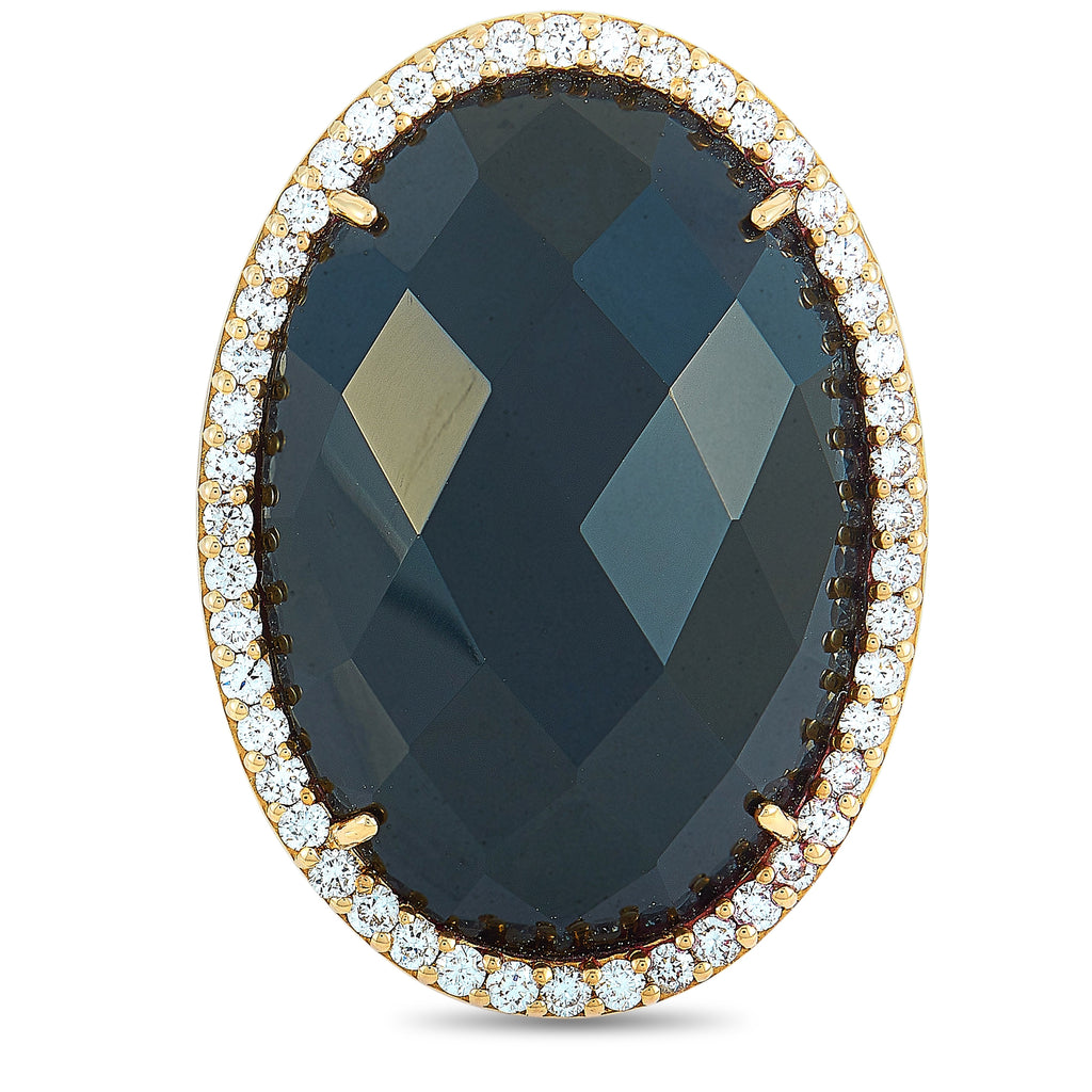 Roberto Coin 18K Rose Gold Diamond and Onyx Ring
