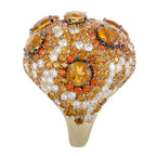 Roberto Coin 18K Yellow Gold Orange Citrine and Topaz and Diamond Cocktail Ring