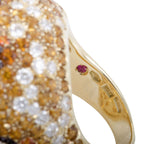 Roberto Coin 18K Yellow Gold Orange Citrine and Topaz and Diamond Cocktail Ring