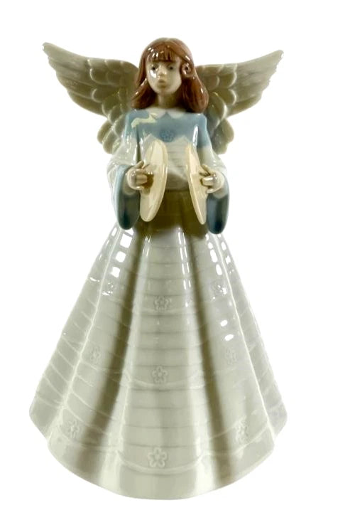 Lladro  Vintage Limited Edition Porcelain Angelic Cymbalist  5876 – Lladro porcelain figurine titled 'Angelic Cymbalist' (mod