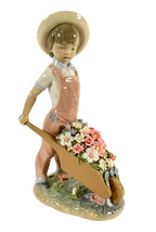Lladro  Vintage Limited Edition Wheelbarrow with Flowers 1283 – Lladro porcelain figurine #1283 titled 'Wheelbarrow with Flow