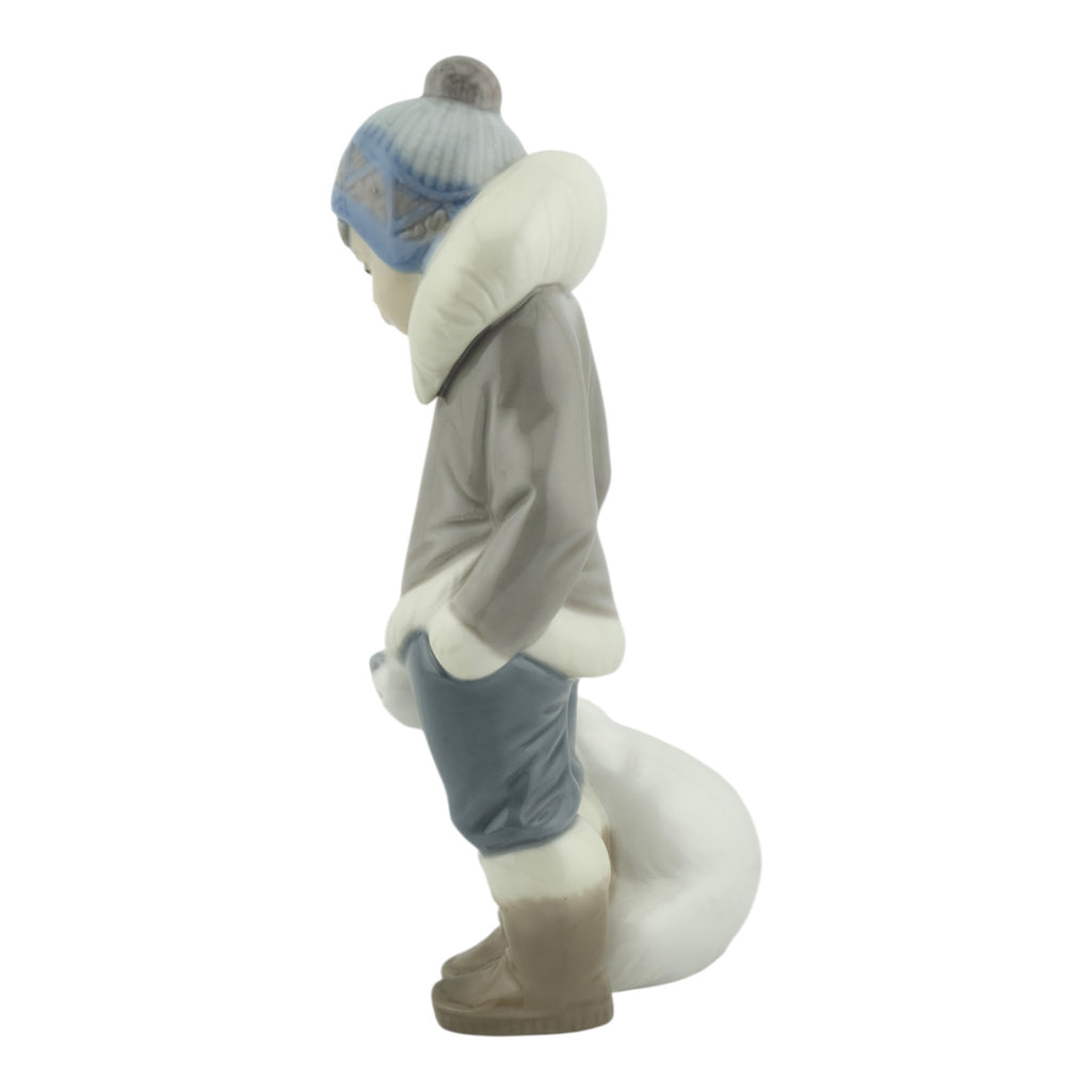 LLADRO Retired Eskimo Boy with Polar Bear Cub 5238 Hand Painted Porcelain