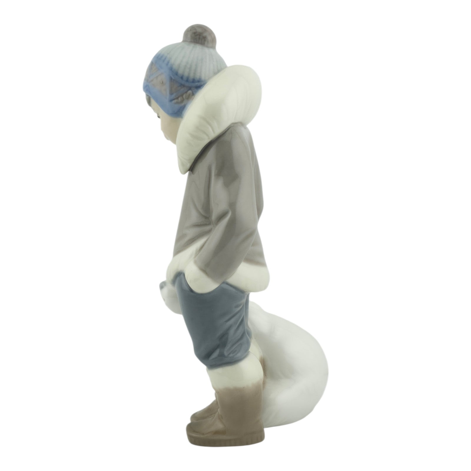 LLADRO Retired Eskimo Boy with Polar Bear Cub 5238 Hand Painted Porcelain