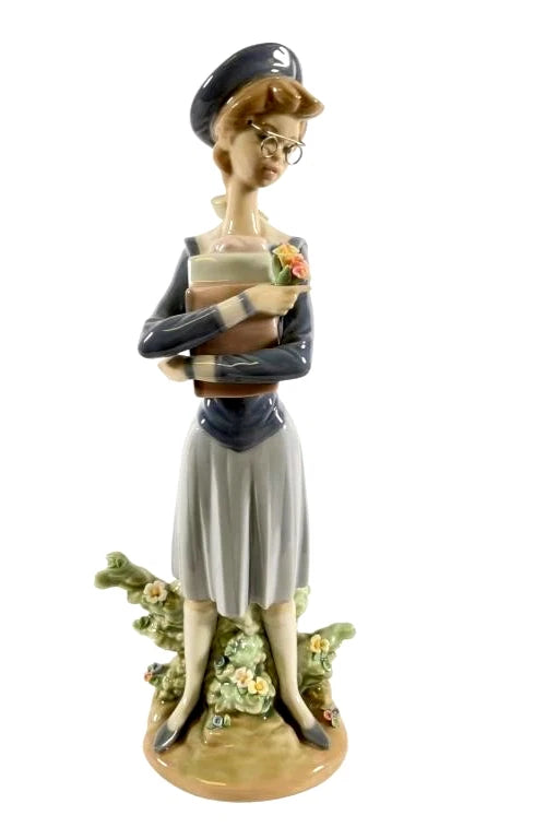 Lladro  Vintage Limited Edition My First Class Figurine  5708 – Lladro porcelain figurine titled My First Class, model #5708