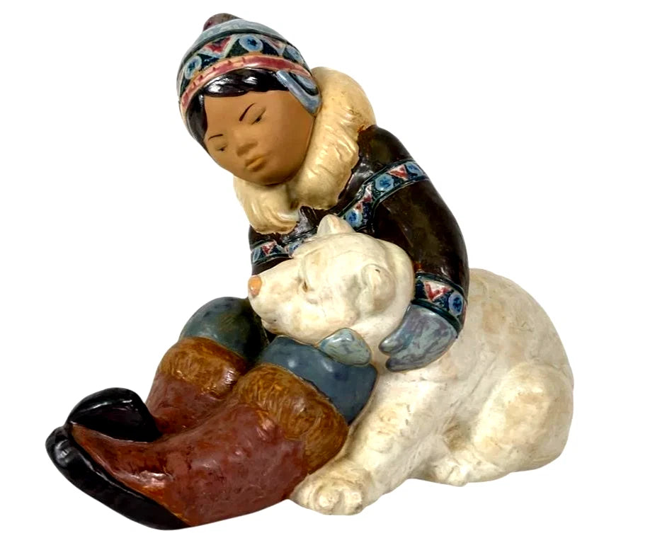 Lladro  Vintage Limited Edition Eskimo Playing #2097 – Lladro porcelain figurine titled Eskimo Playing, catalog number 2097
