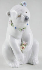 LLADRO Polar Bear Resting With Flowers Animals Wild Retired 2001