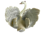 LLADRO WHITE SWAN WITH FLOWERS PORCELAIN FIGURINE  6499.