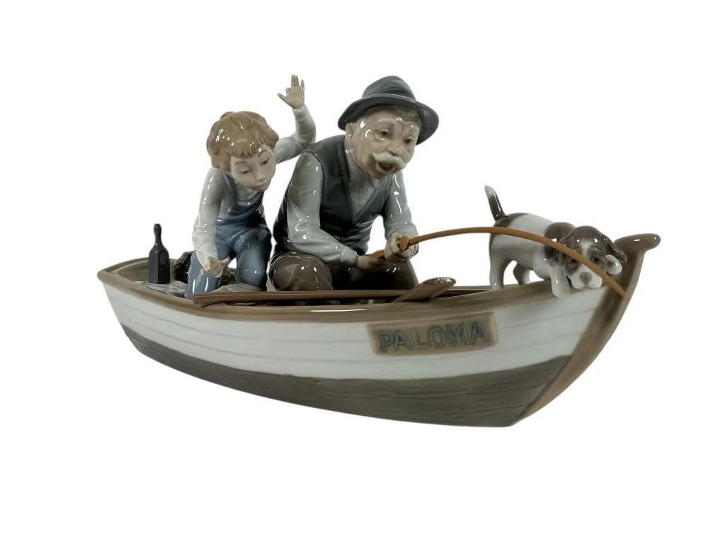 Lladro Limited Edition Porcelain Grandparents  Fishing with Gramps model #5215