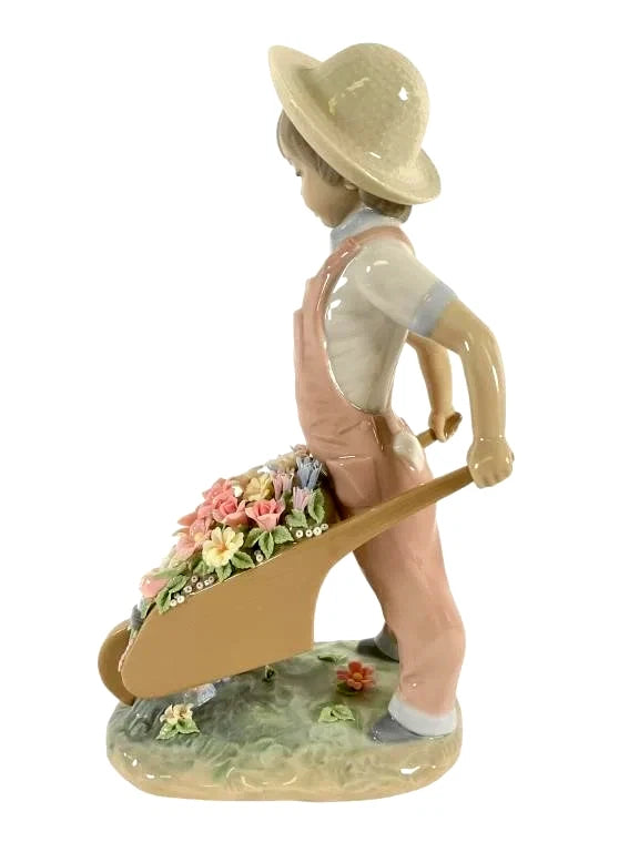 Lladro  Vintage Limited Edition Wheelbarrow with Flowers 1283