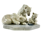 Lladro  Vintage Limited Edition Polar Bear Family  1443 – Lladro porcelain figurine titled Polar Bear Family, model #1443