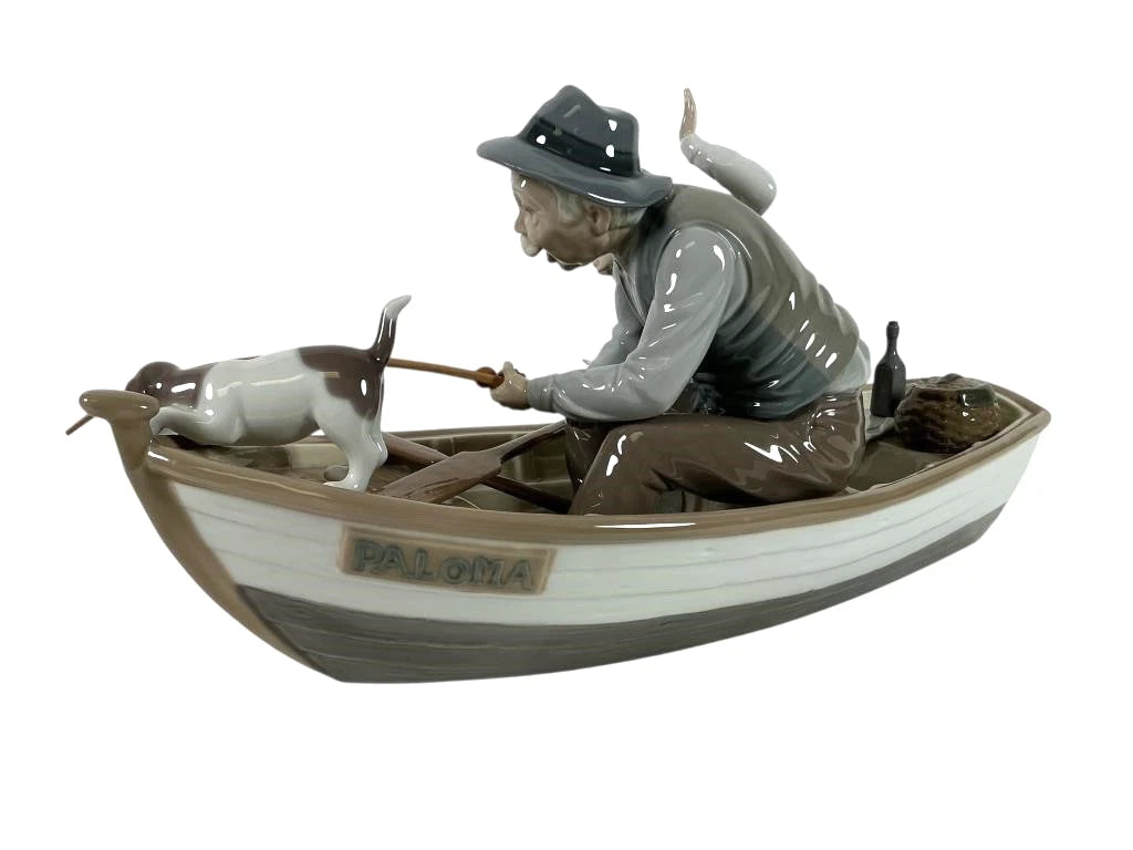 Lladro Limited Edition Porcelain Grandparents  Fishing with Gramps model #5215
