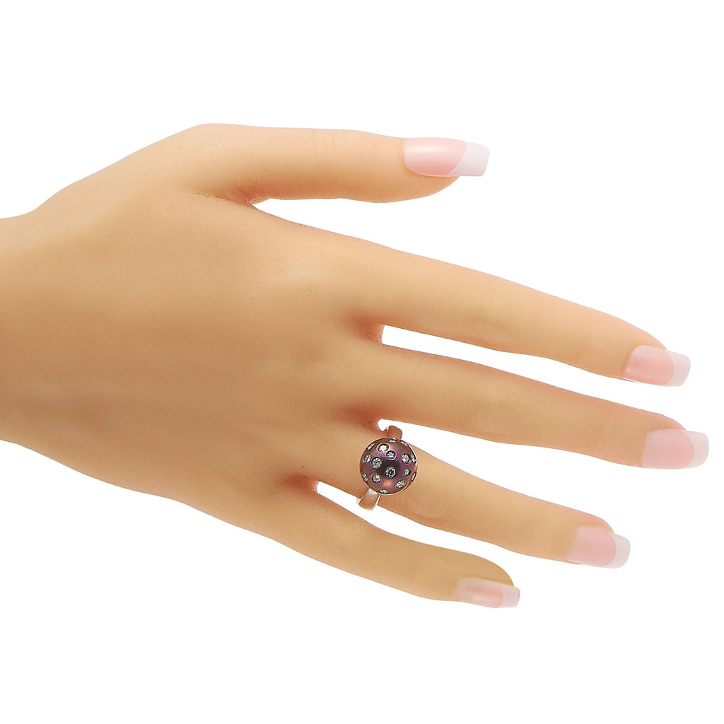 Salavetti 18K White Gold 0.98 ct Diamond Ball Ring