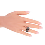 Versace 18K White Gold Black Ceramic Ring