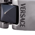 Versace 18K White Gold Black Ceramic Ring
